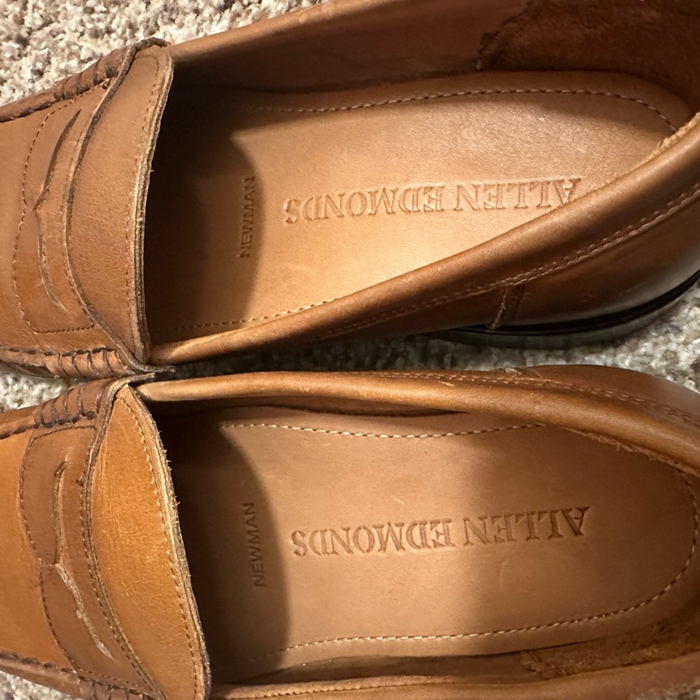 Allen Edmonds Newman Penny Loafers Size 9D in Pecan - Picture 6 of 6